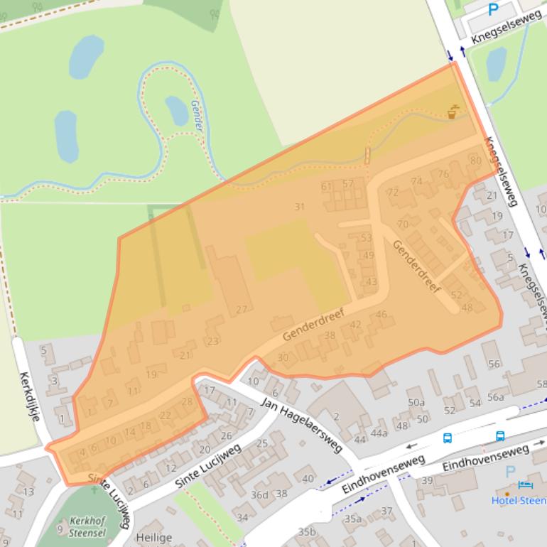 Kaart van postcodegebied 5524AD.