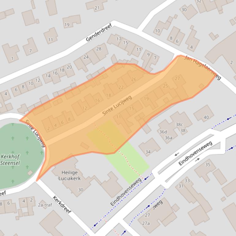 Kaart van postcodegebied 5524AE.