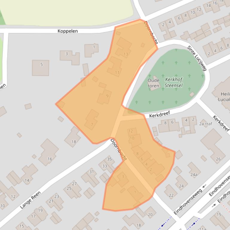 Kaart van postcodegebied 5524AG.