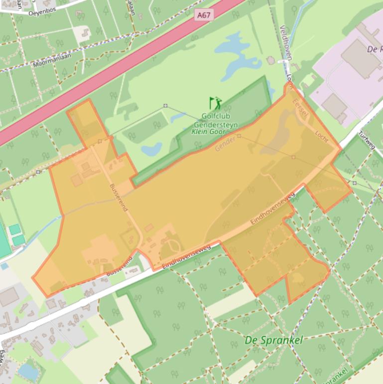 Kaart van postcodegebied 5524AM.