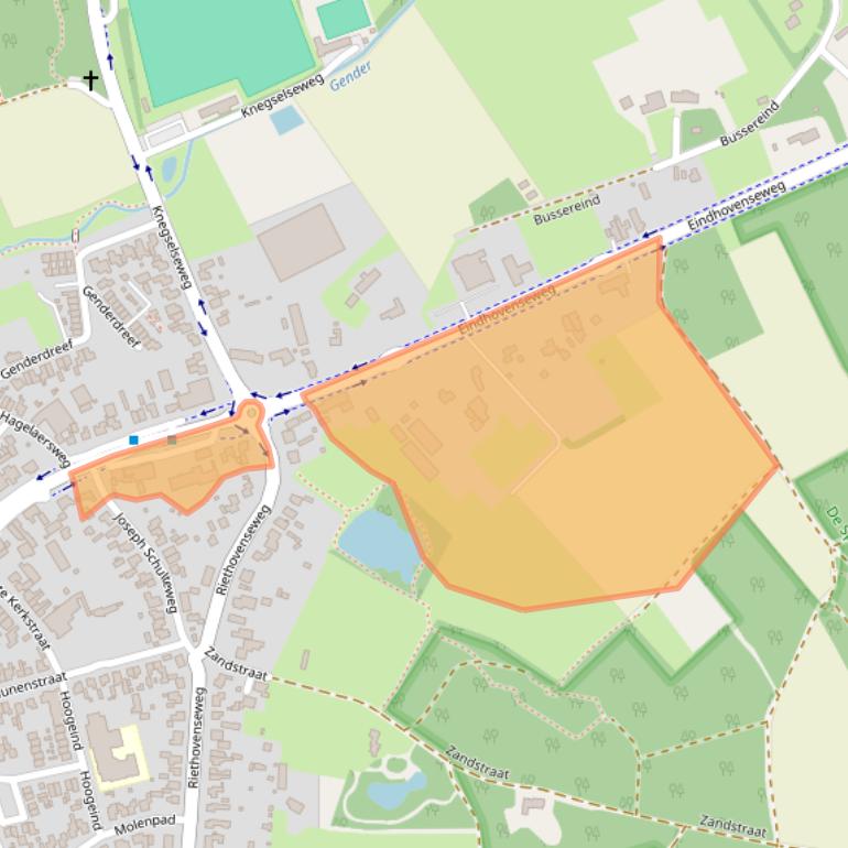 Kaart van postcodegebied 5524AP.