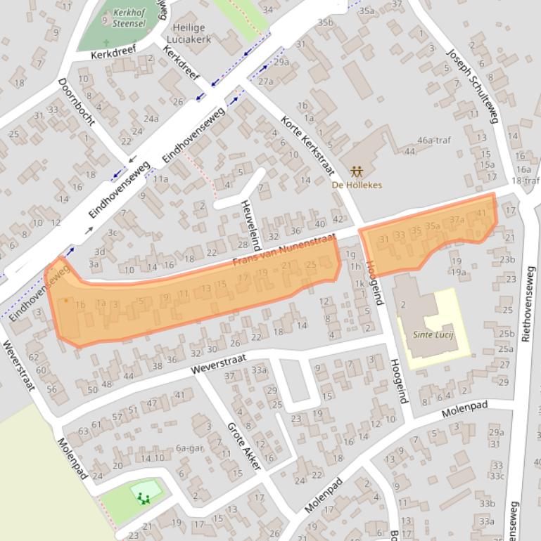 Kaart van postcodegebied 5524AT.