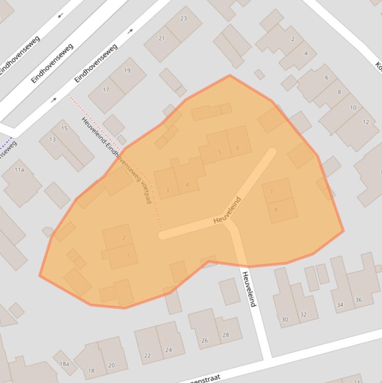 Kaart van postcodegebied 5524AW.