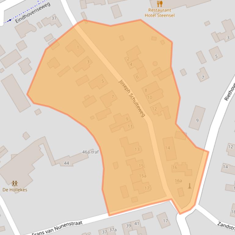 Kaart van postcodegebied 5524AZ.