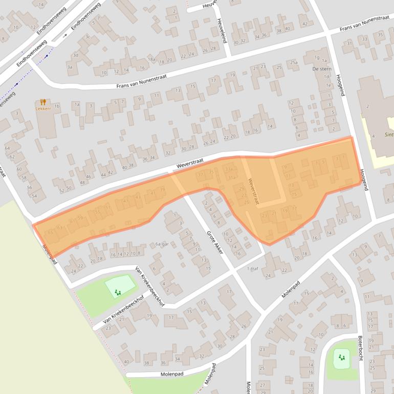 Kaart van postcodegebied 5524BG.