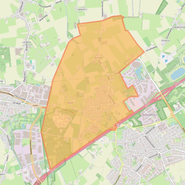 Kaart van postcodegebied 5525.