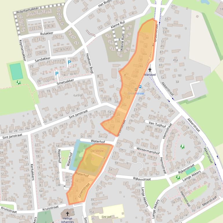 Kaart van postcodegebied 5525AG.