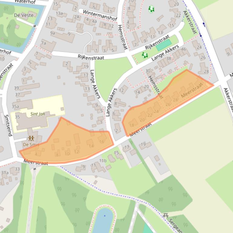 Kaart van postcodegebied 5525AM.