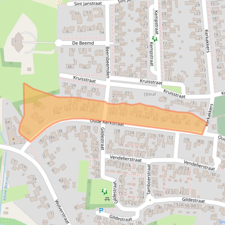 Kaart van postcodegebied 5525AT.