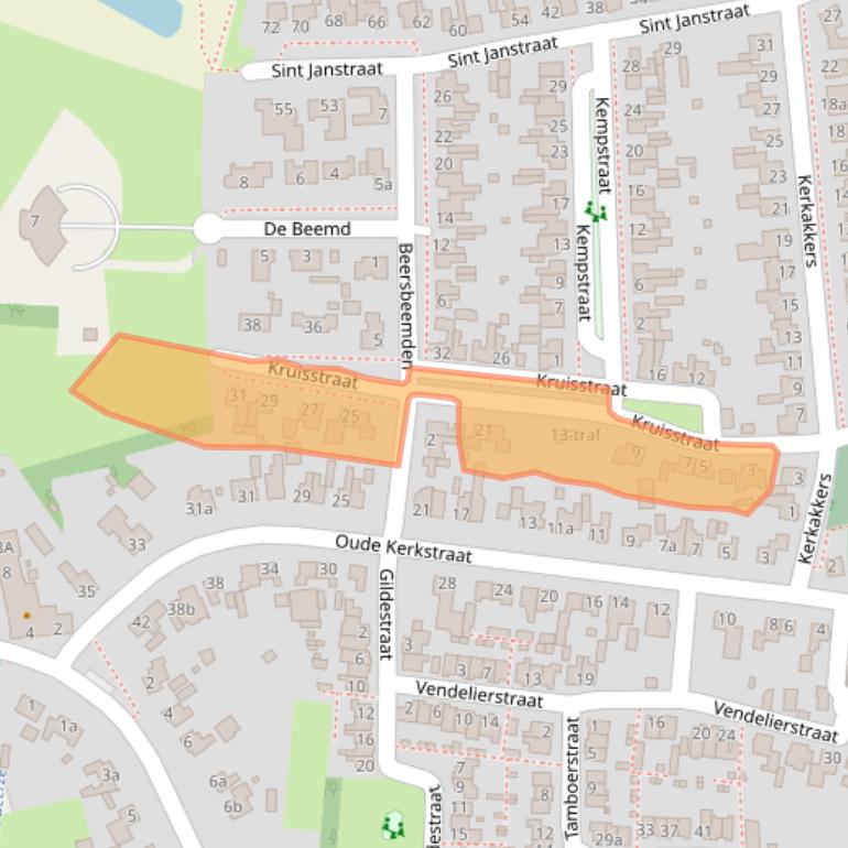 Kaart van postcodegebied 5525AW.