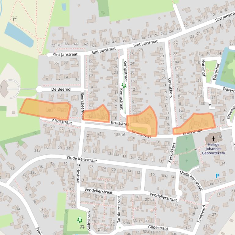 Kaart van postcodegebied 5525AX.