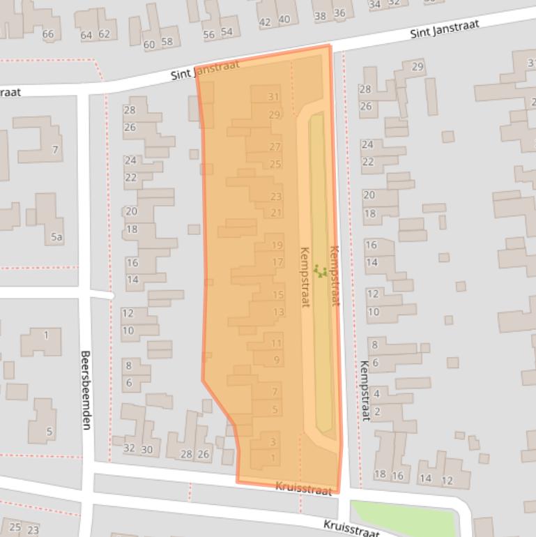 Kaart van postcodegebied 5525BC.