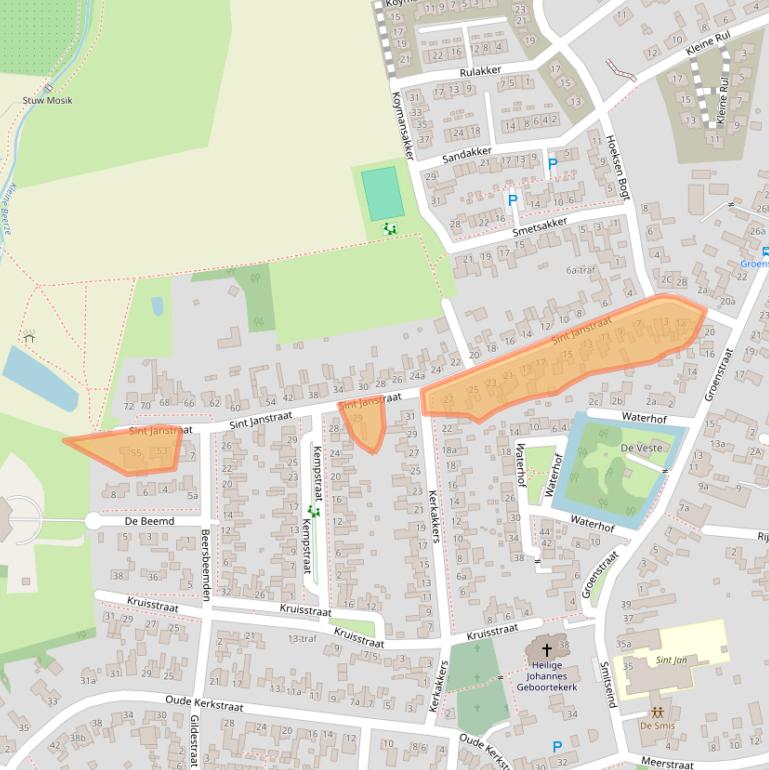 Kaart van postcodegebied 5525BH.