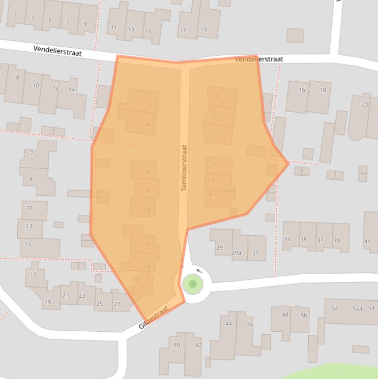 Kaart van postcodegebied 5525BV.