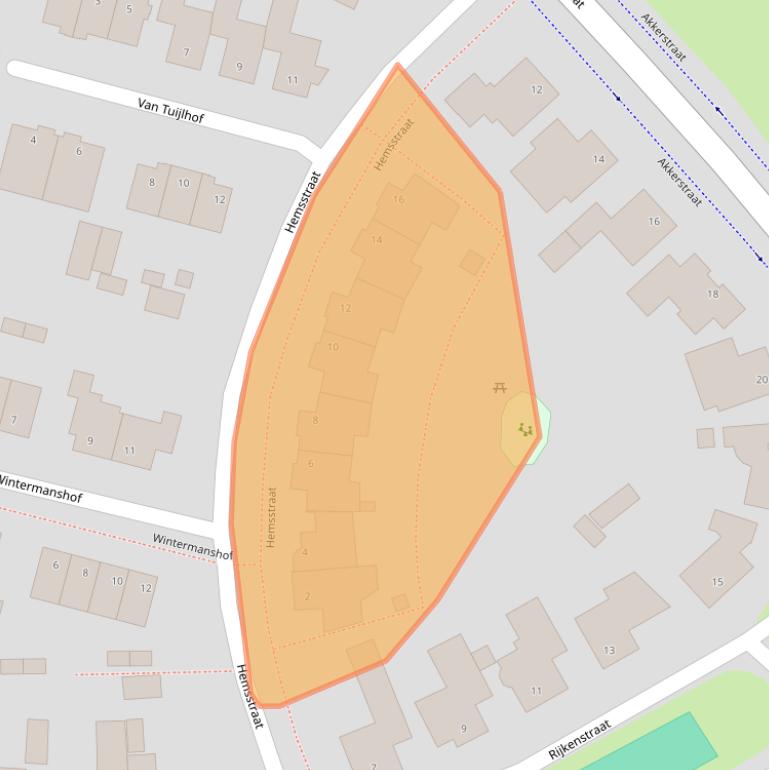 Kaart van postcodegebied 5525CE.