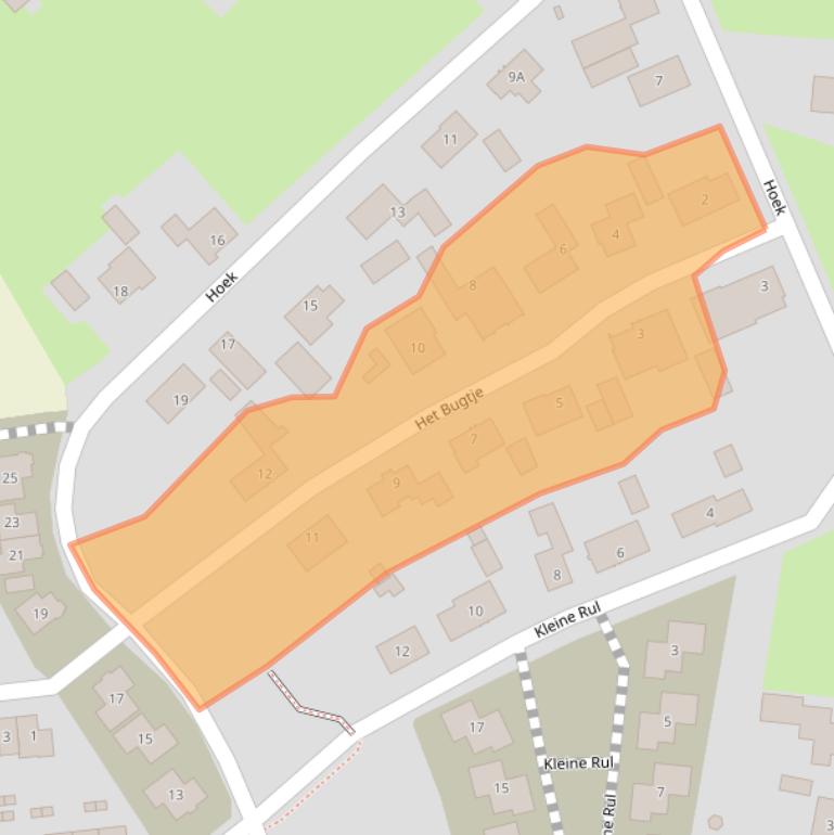 Kaart van postcodegebied 5525DC.