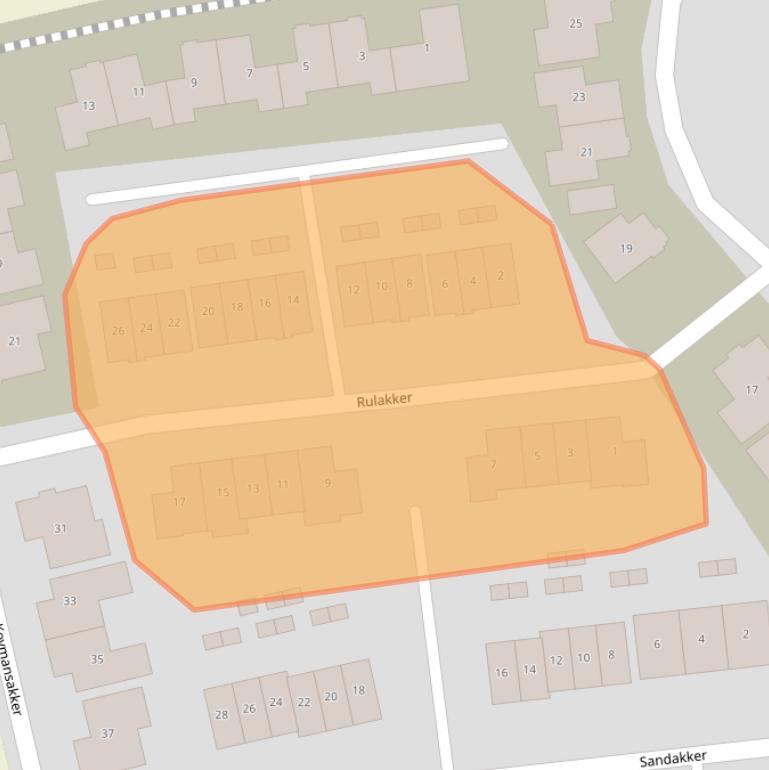 Kaart van postcodegebied 5525DH.