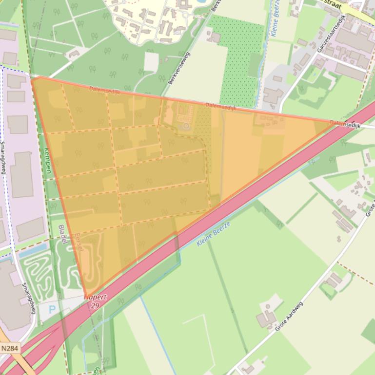 Kaart van postcodegebied 5525KB.