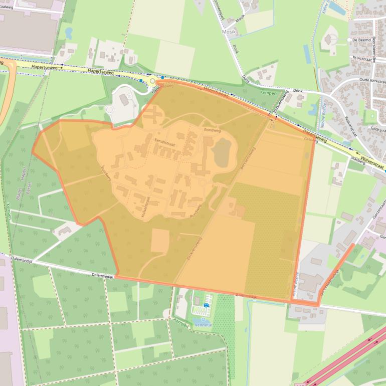 Kaart van postcodegebied 5525KD.