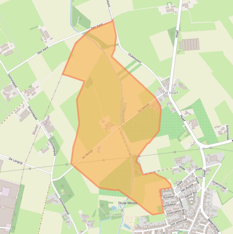 Kaart van postcodegebied 5525KL.