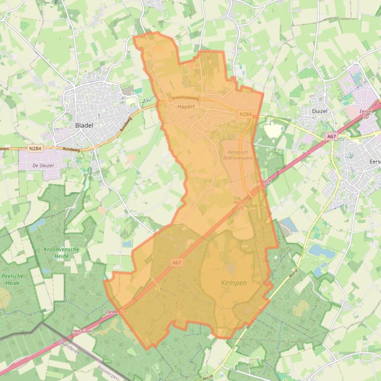 Kaart van postcodegebied 5527.