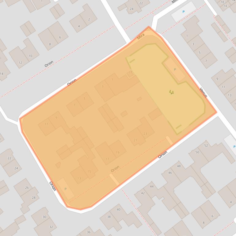 Kaart van postcodegebied 5527CP.