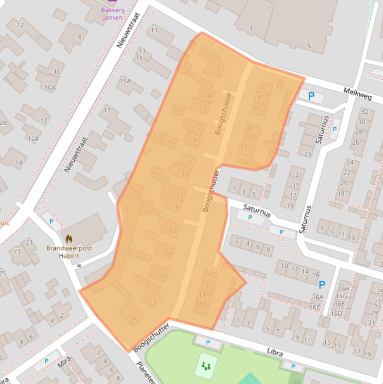 Kaart van postcodegebied 5527CV.