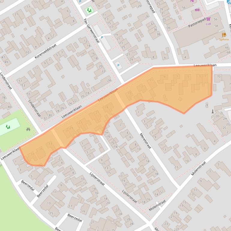 Kaart van postcodegebied 5527HB.