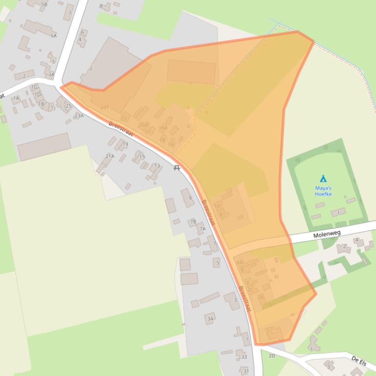 Kaart van postcodegebied 5528AB.