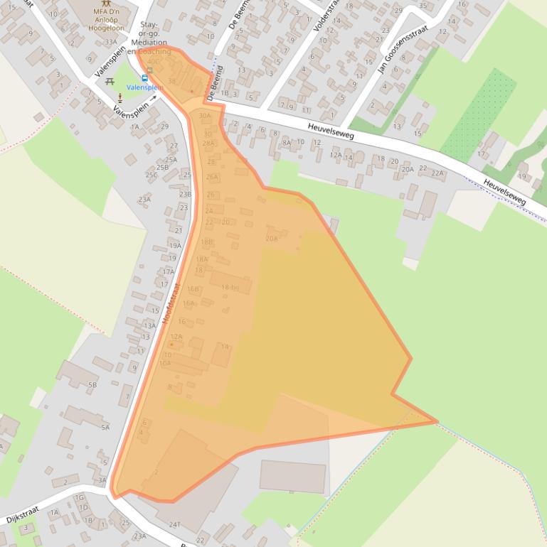 Kaart van postcodegebied 5528AJ.