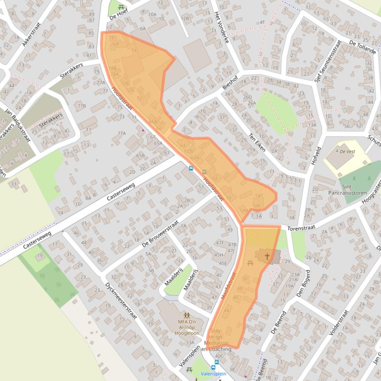 Kaart van postcodegebied 5528AK.