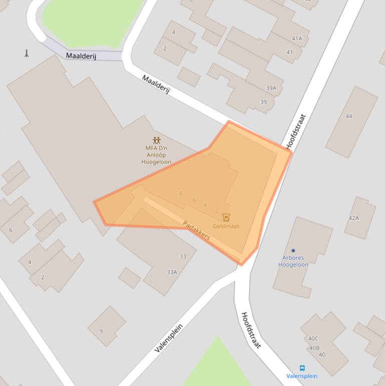 Kaart van postcodegebied 5528AM.