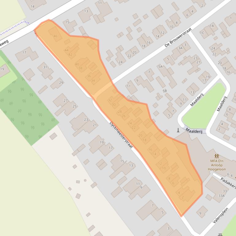 Kaart van postcodegebied 5528AP.