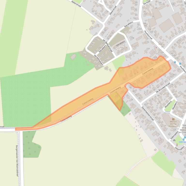 Kaart van postcodegebied 5528AS.
