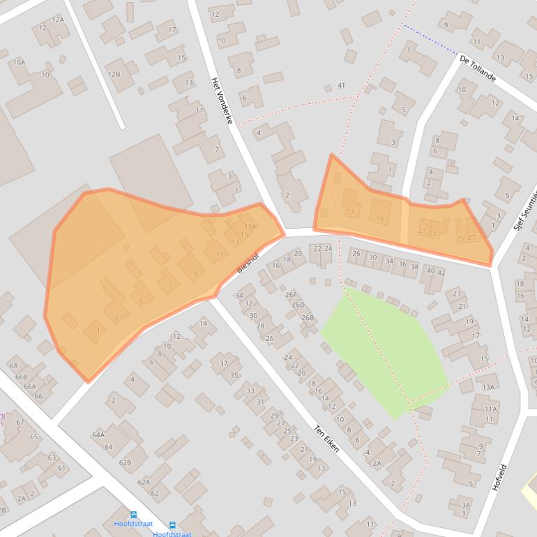 Kaart van postcodegebied 5528BL.