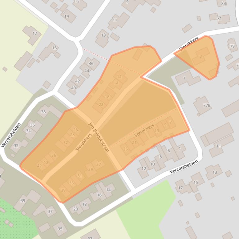 Kaart van postcodegebied 5528DA.