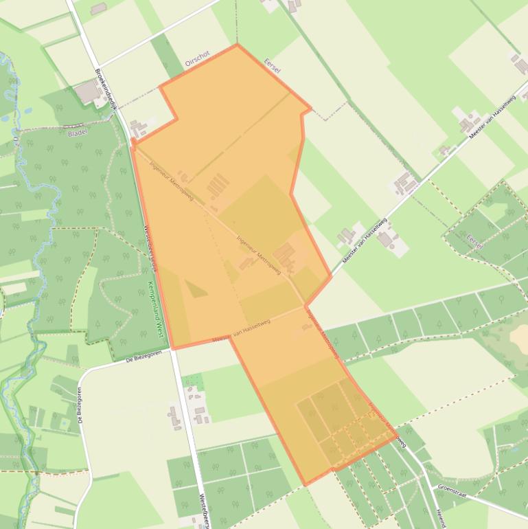 Kaart van postcodegebied 5528NV.