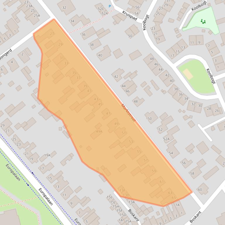 Kaart van postcodegebied 5531AS.