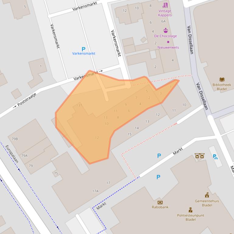 Kaart van postcodegebied 5531AX.