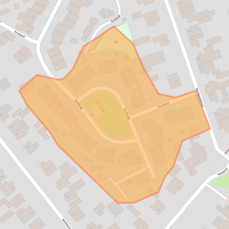 Kaart van postcodegebied 5531AZ.