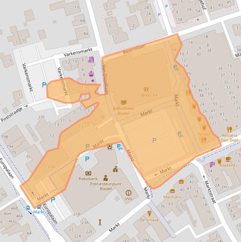 Kaart van postcodegebied 5531BA.