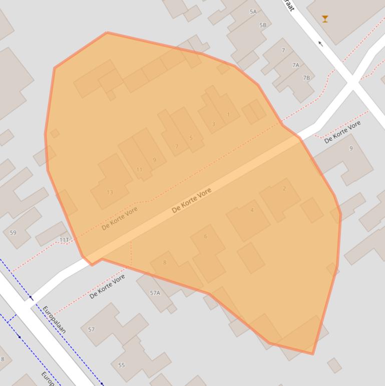 Kaart van postcodegebied 5531BB.