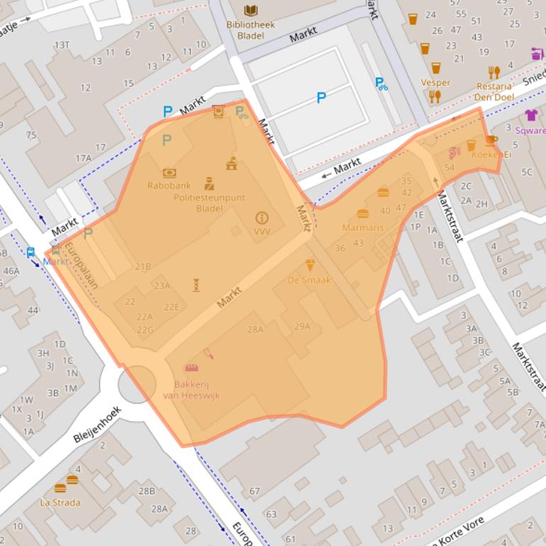 Kaart van postcodegebied 5531BC.