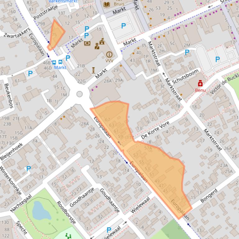 Kaart van postcodegebied 5531BE.