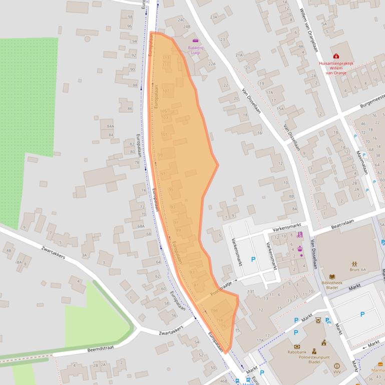 Kaart van postcodegebied 5531BG.