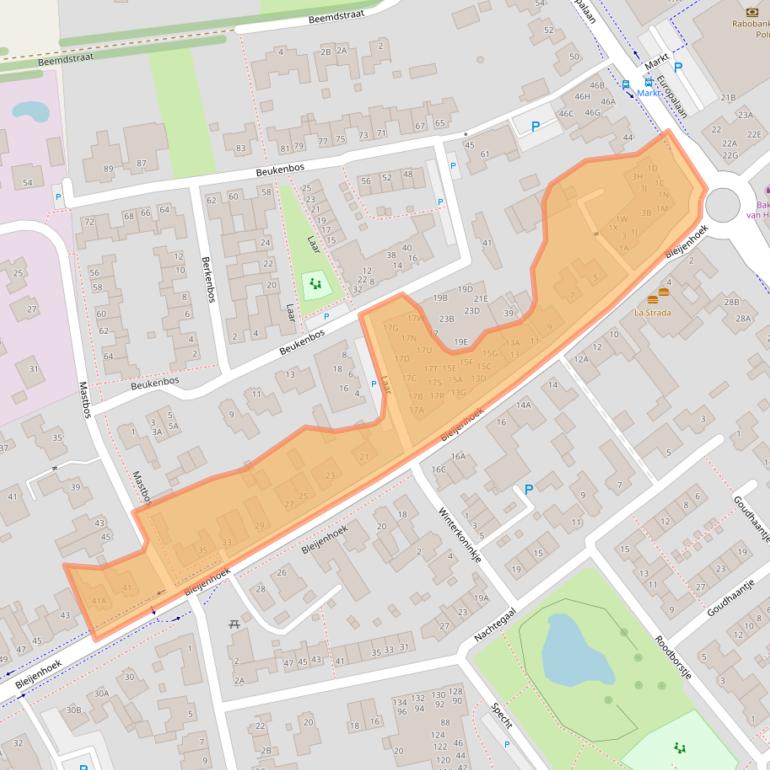 Kaart van postcodegebied 5531BK.