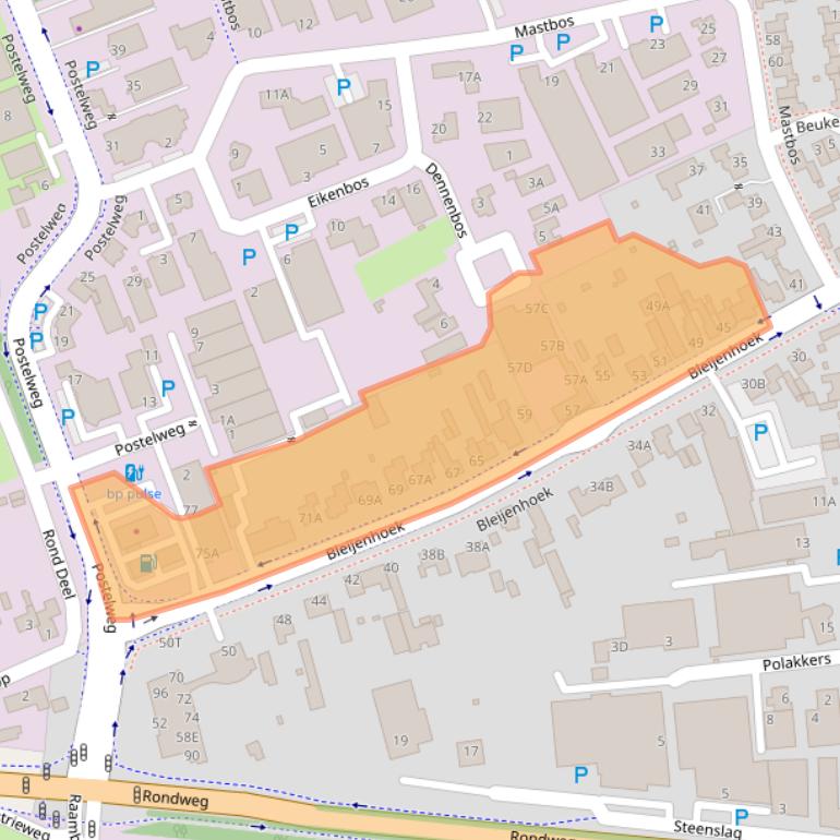 Kaart van postcodegebied 5531BL.