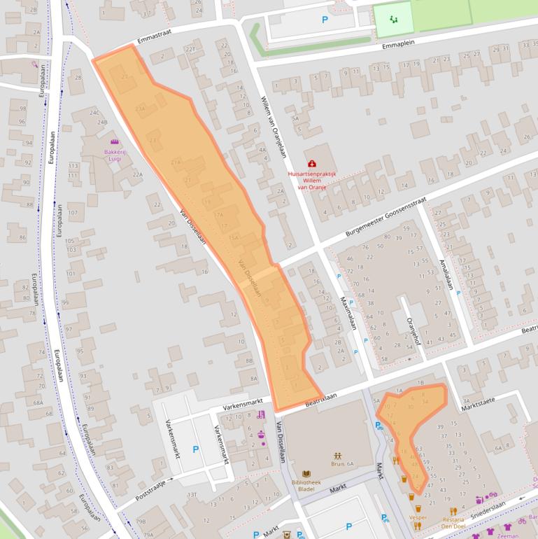 Kaart van postcodegebied 5531BP.