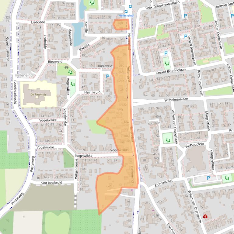 Kaart van postcodegebied 5531BV.