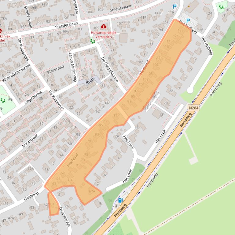 Kaart van postcodegebied 5531CB.